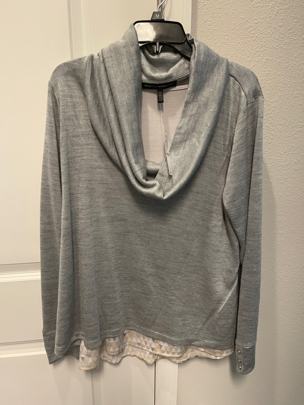 White House Black Market Light Gray Cowl Neck Sweater